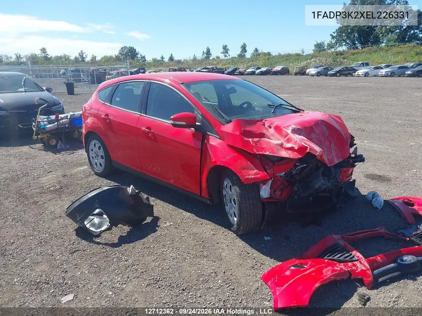 FORD FOCUS 2014, VIN 1FADP3K2XEL226331