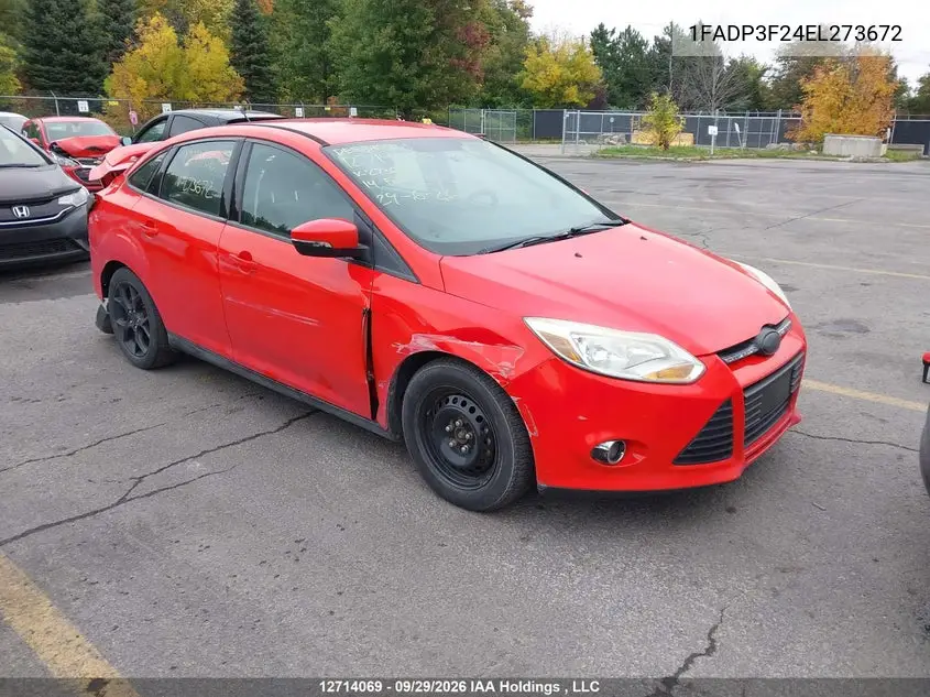 FORD FOCUS 2014, VIN 1FADP3F24EL273672