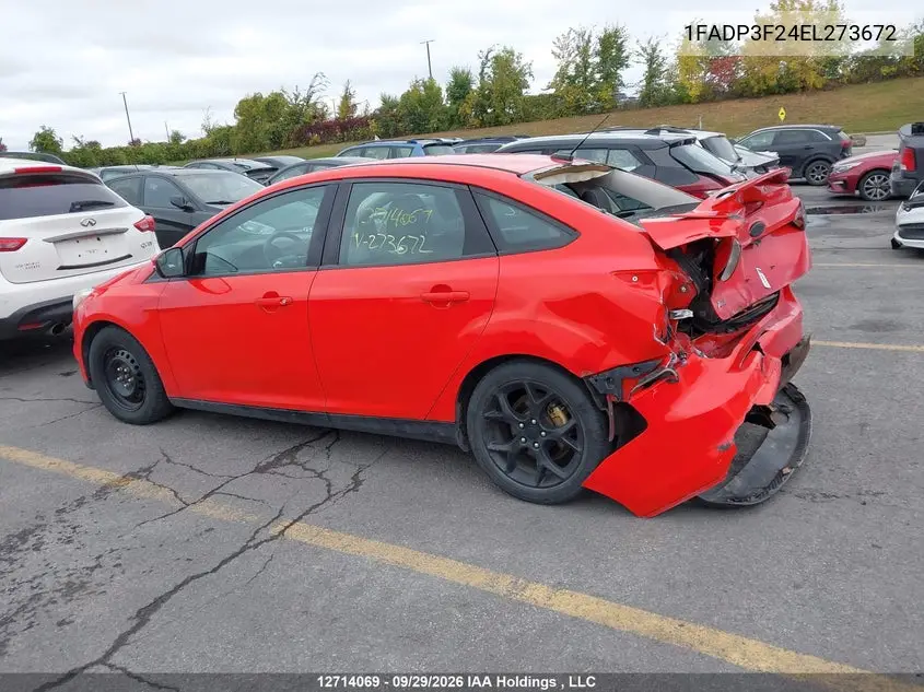 2014 FORD FOCUS VIN 1FADP3F24EL273672 — фото 14