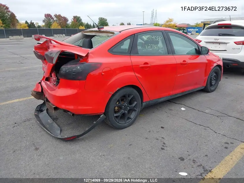 2014 FORD FOCUS VIN 1FADP3F24EL273672 — фото 4