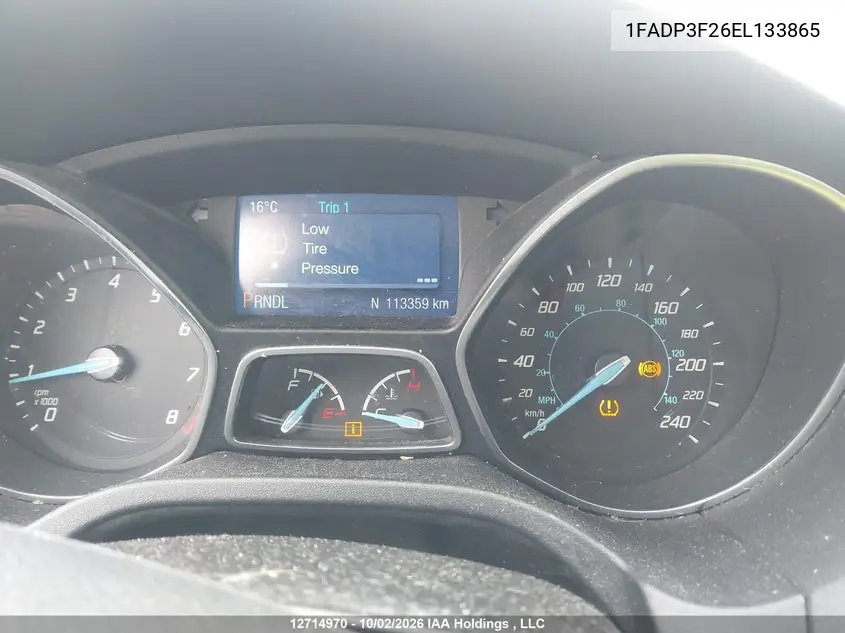 2014 FORD FOCUS VIN 1FADP3F26EL133865 — фото 7