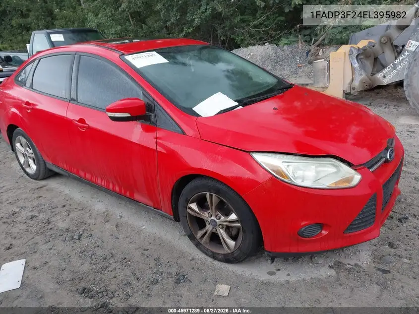 FORD FOCUS 2014, VIN 1FADP3F24EL395982
