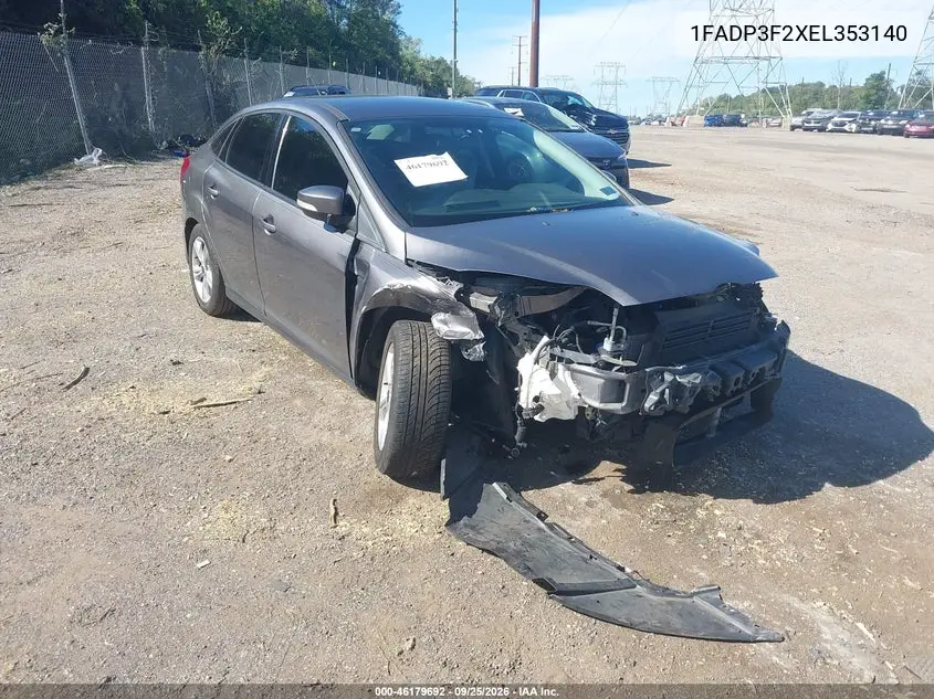 FORD FOCUS 2014, VIN 1FADP3F2XEL353140
