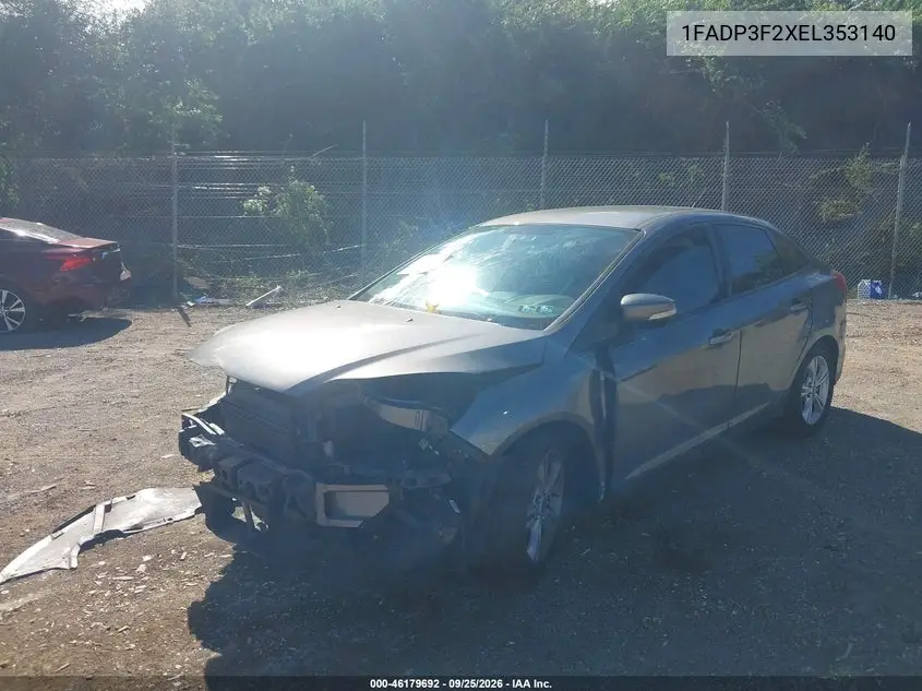 2014 FORD FOCUS VIN 1FADP3F2XEL353140 — фото 2