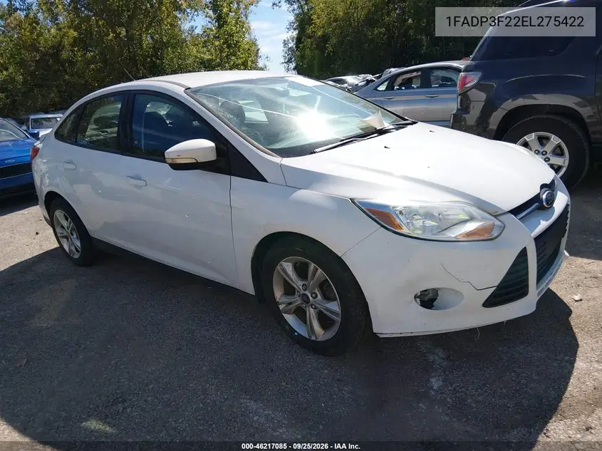 FORD FOCUS 2014, VIN 1FADP3F22EL275422