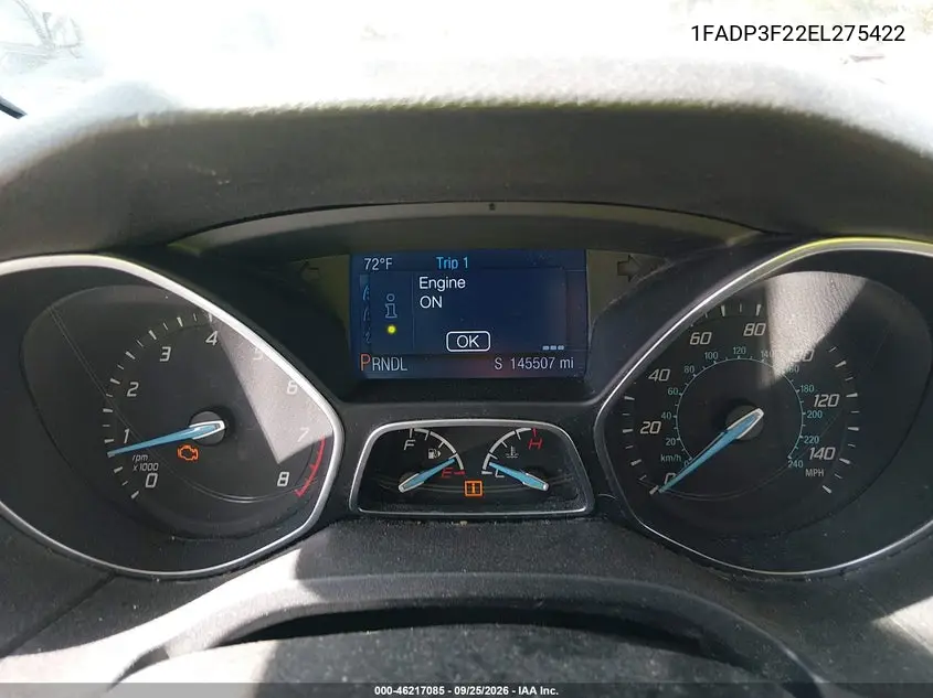 2014 FORD FOCUS VIN 1FADP3F22EL275422 — фото 7