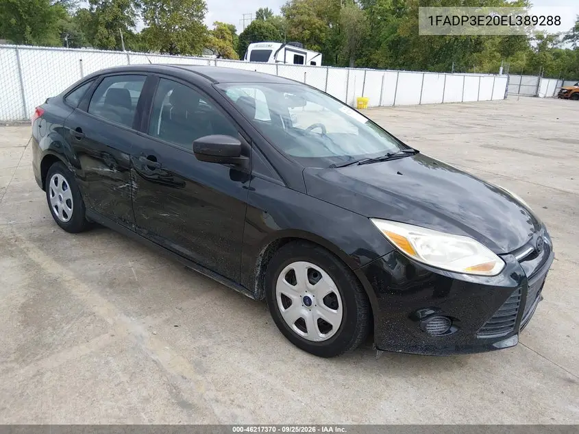 FORD FOCUS 2014, VIN 1FADP3E20EL389288