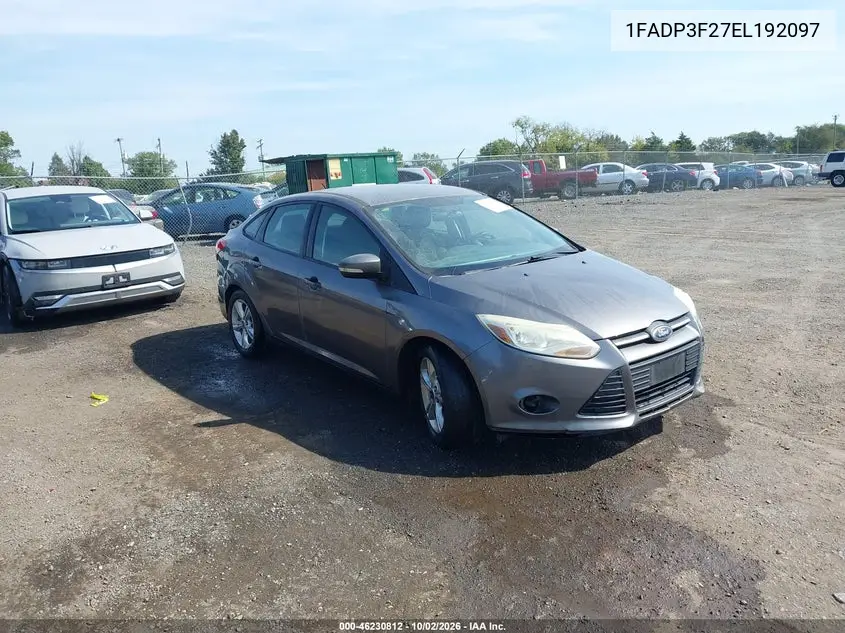 FORD FOCUS 2014, VIN 1FADP3F27EL192097