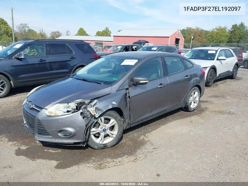 2014 FORD FOCUS VIN 1FADP3F27EL192097 — фото 2
