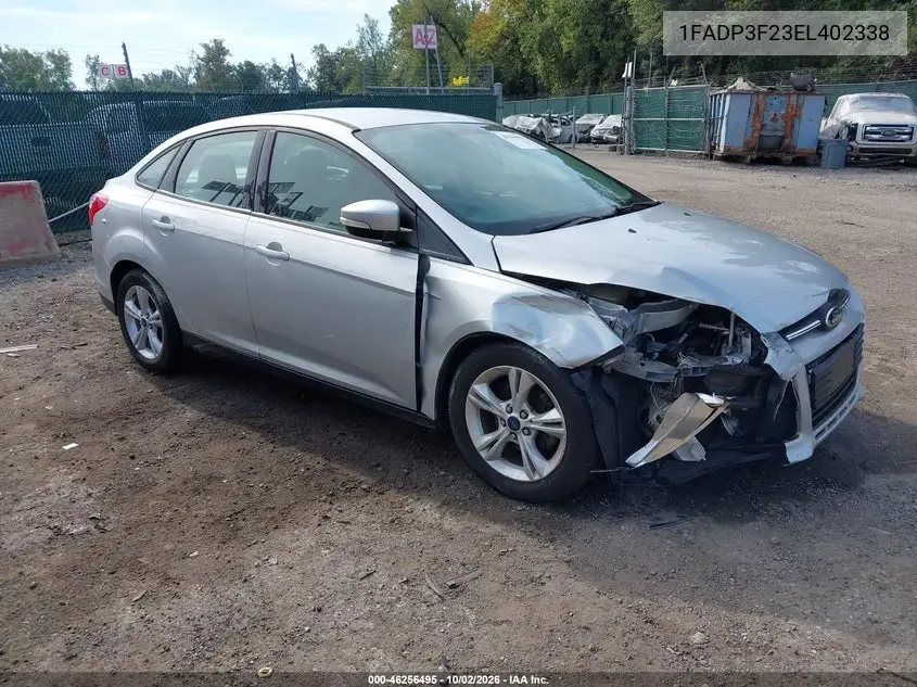 FORD FOCUS 2014, VIN 1FADP3F23EL402338