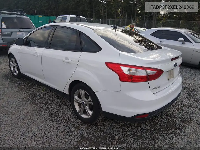 2014 FORD FOCUS VIN 1FADP3F2XEL248369 — фото 3