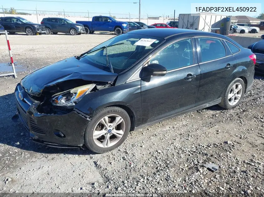 2014 FORD FOCUS VIN 1FADP3F2XEL450922 — фото 2