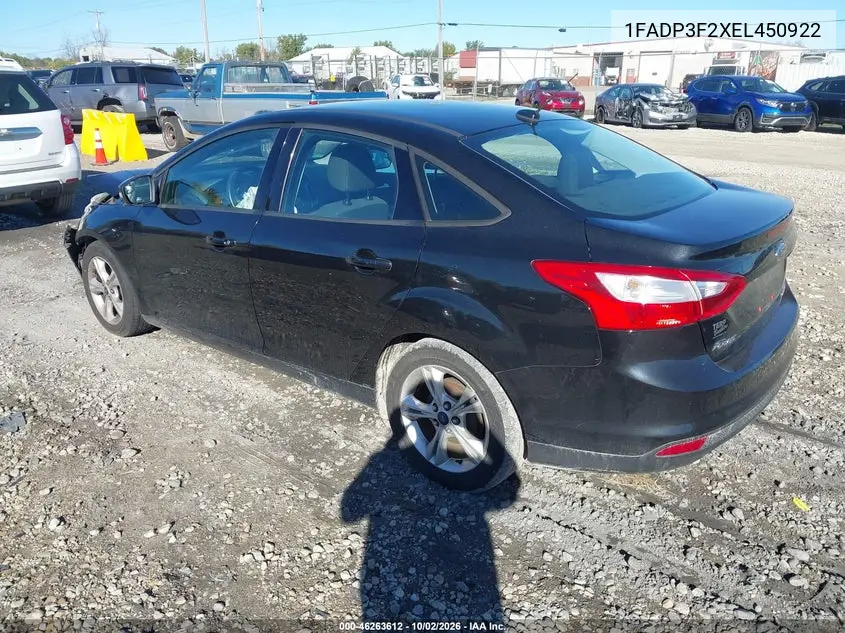 2014 FORD FOCUS VIN 1FADP3F2XEL450922 — фото 3
