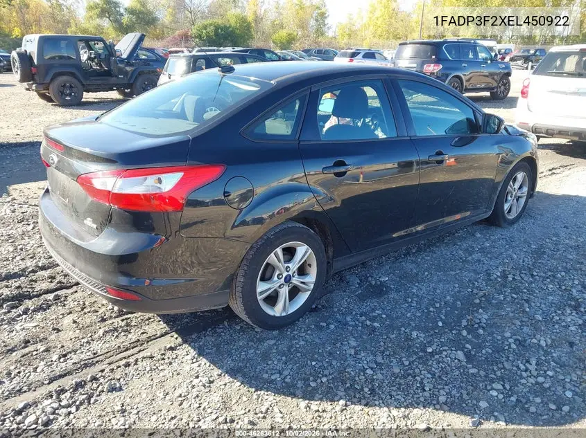 2014 FORD FOCUS VIN 1FADP3F2XEL450922 — фото 4