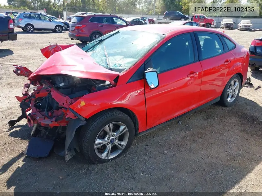 2014 FORD FOCUS VIN 1FADP3F22EL102435 — фото 2