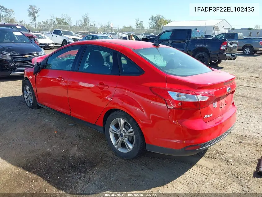 2014 FORD FOCUS VIN 1FADP3F22EL102435 — фото 3