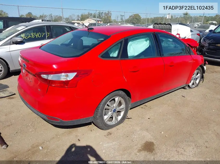 2014 FORD FOCUS VIN 1FADP3F22EL102435 — фото 4