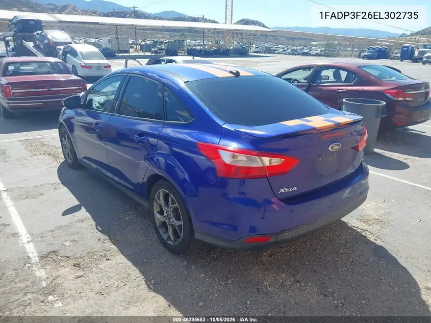 2014 FORD FOCUS VIN 1FADP3F26EL302735 — фото 3