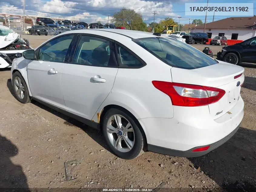 2014 FORD FOCUS VIN 1FADP3F26EL211982 — фото 3