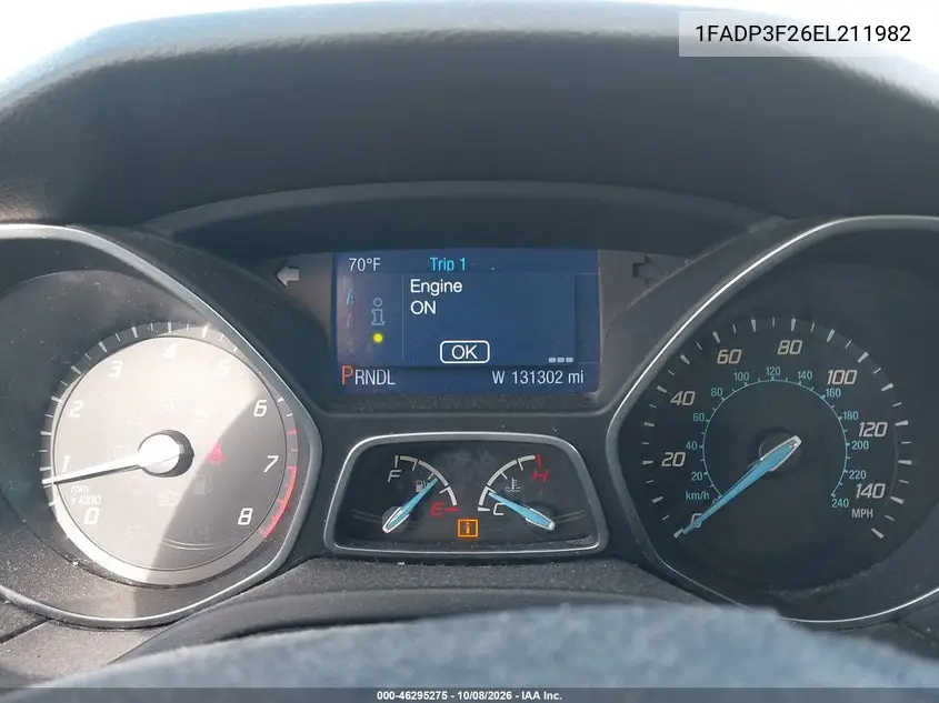2014 FORD FOCUS VIN 1FADP3F26EL211982 — фото 7