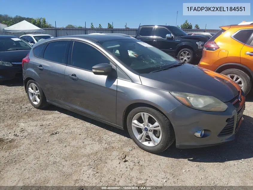 FORD FOCUS 2014, VIN 1FADP3K2XEL184551
