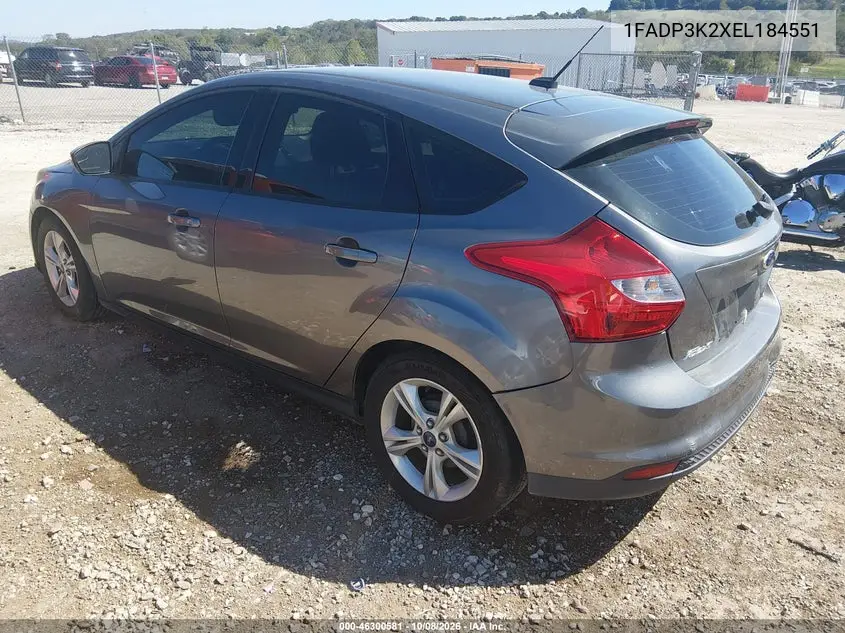 2014 FORD FOCUS VIN 1FADP3K2XEL184551 — фото 3