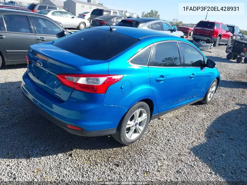 2014 FORD FOCUS VIN 1FADP3F20EL428931 — фото 4