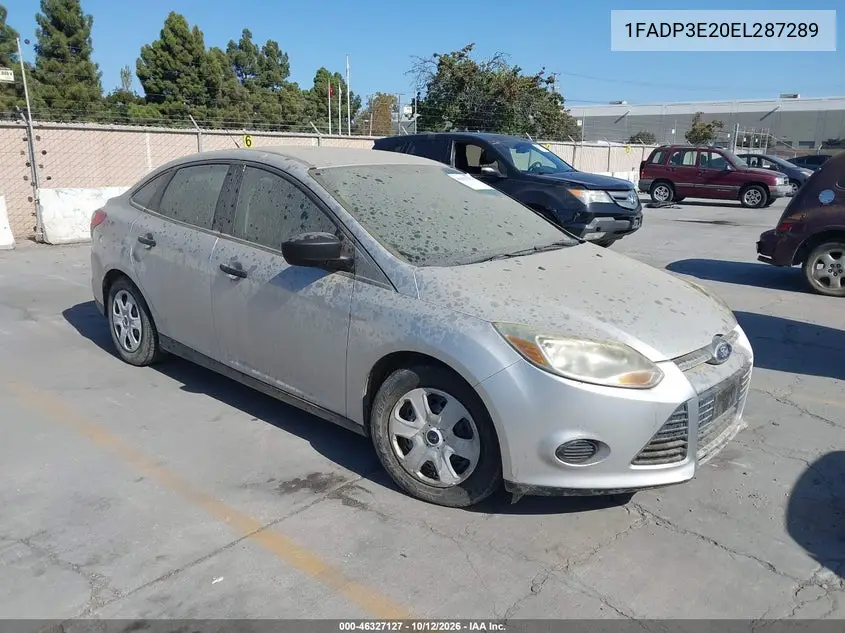 FORD FOCUS 2014, VIN 1FADP3E20EL287289