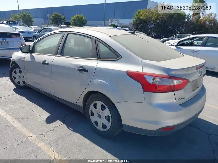 2014 FORD FOCUS VIN 1FADP3E20EL287289 — фото 3