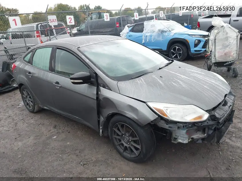 FORD FOCUS 2014, VIN 1FADP3F24EL265930