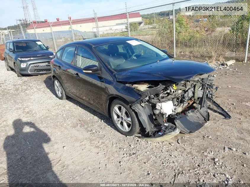 FORD FOCUS 2014, VIN 1FADP3K21EL400464