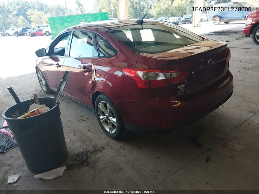 2014 FORD FOCUS VIN 1FADP3F23EL278006 — фото 3
