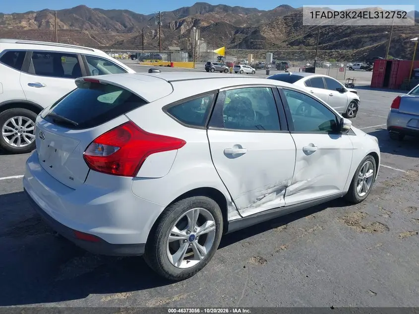2014 FORD FOCUS VIN 1FADP3K24EL312752 — фото 4