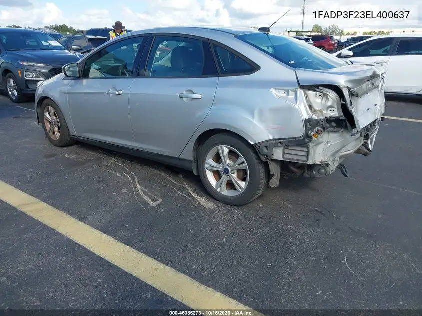 2014 FORD FOCUS VIN 1FADP3F23EL400637 — фото 3