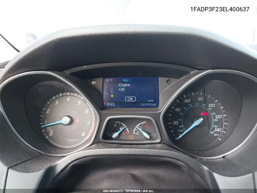 2014 FORD FOCUS VIN 1FADP3F23EL400637 — фото 7