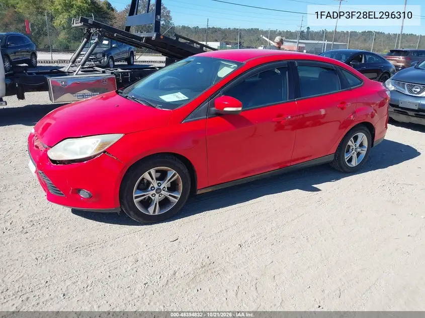 2014 FORD FOCUS VIN 1FADP3F28EL296310 — фото 2