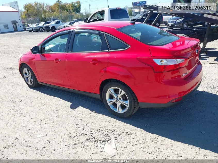 2014 FORD FOCUS VIN 1FADP3F28EL296310 — фото 3