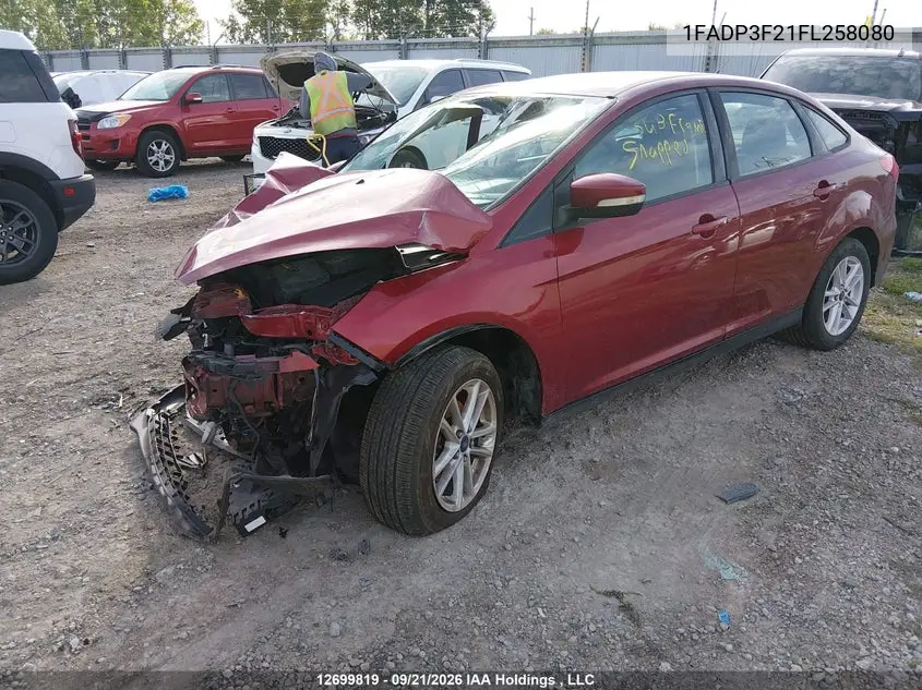2015 FORD FOCUS VIN 1FADP3F21FL258080 — фото 2