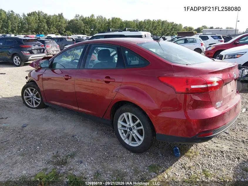 2015 FORD FOCUS VIN 1FADP3F21FL258080 — фото 3