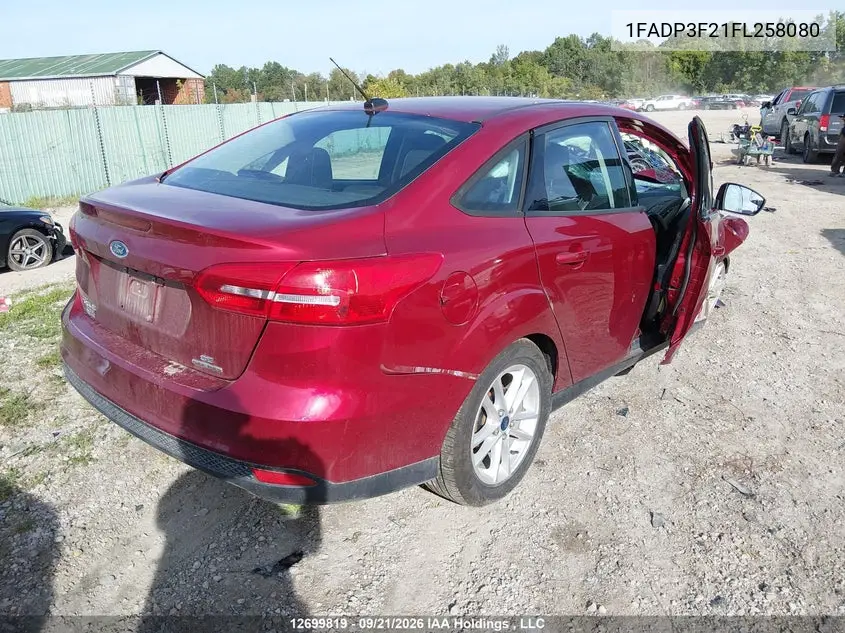 2015 FORD FOCUS VIN 1FADP3F21FL258080 — фото 4