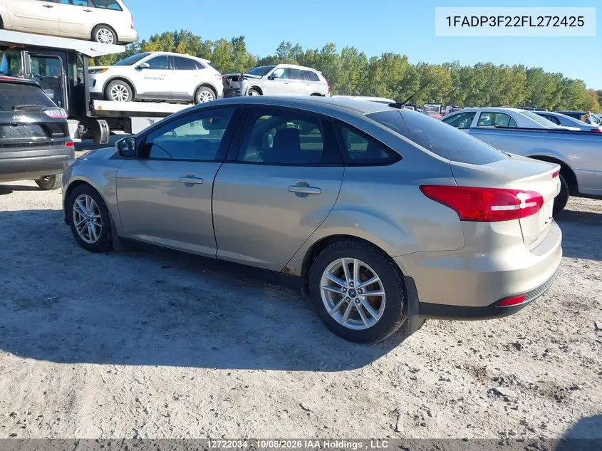 2015 FORD FOCUS VIN 1FADP3F22FL272425 — фото 3