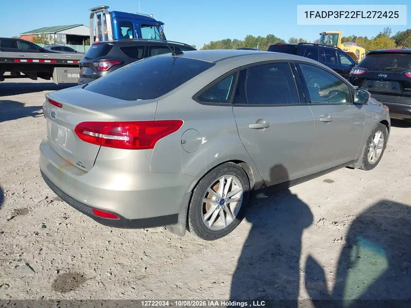 2015 FORD FOCUS VIN 1FADP3F22FL272425 — фото 4