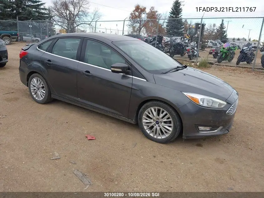FORD FOCUS 2015, VIN 1FADP3J21FL211767