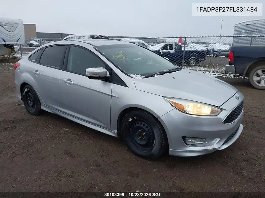 FORD FOCUS 2015, VIN 1FADP3F27FL331484