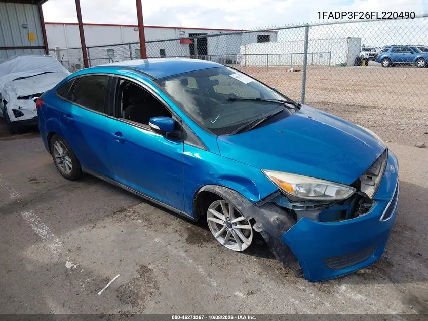 FORD FOCUS 2015, VIN 1FADP3F26FL220490