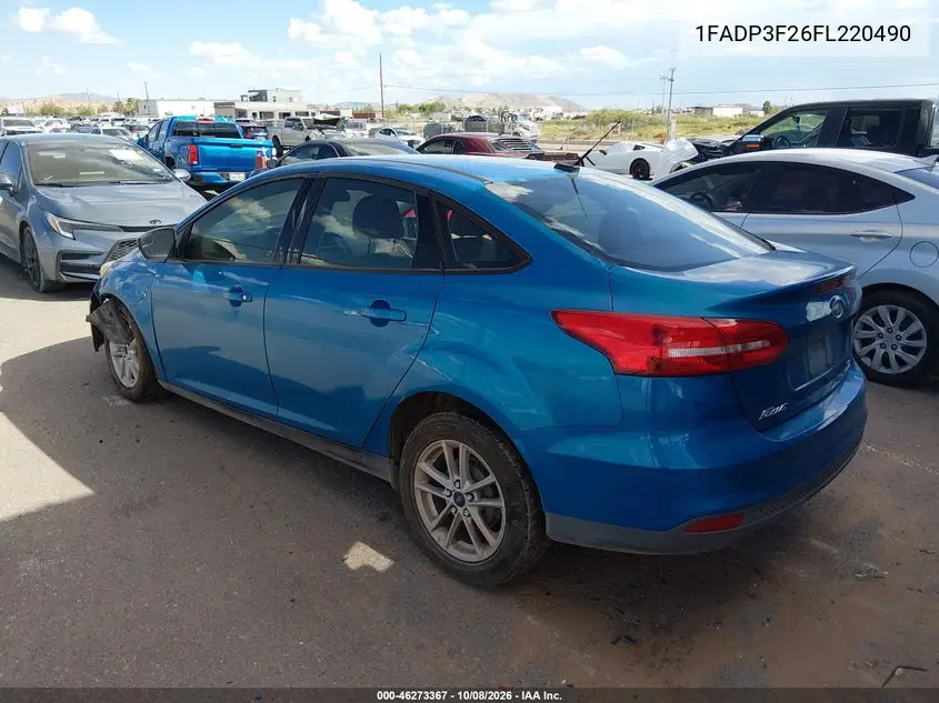 2015 FORD FOCUS VIN 1FADP3F26FL220490 — фото 3
