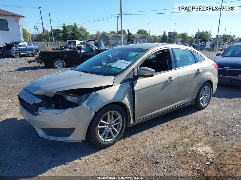 2015 FORD FOCUS VIN 1FADP3F2XFL367038 — фото 2