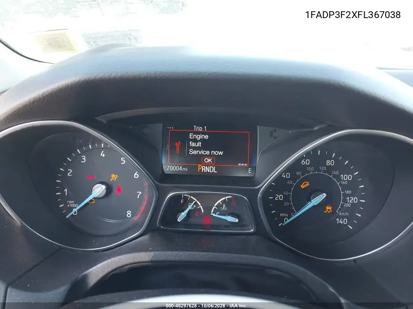 2015 FORD FOCUS VIN 1FADP3F2XFL367038 — фото 7