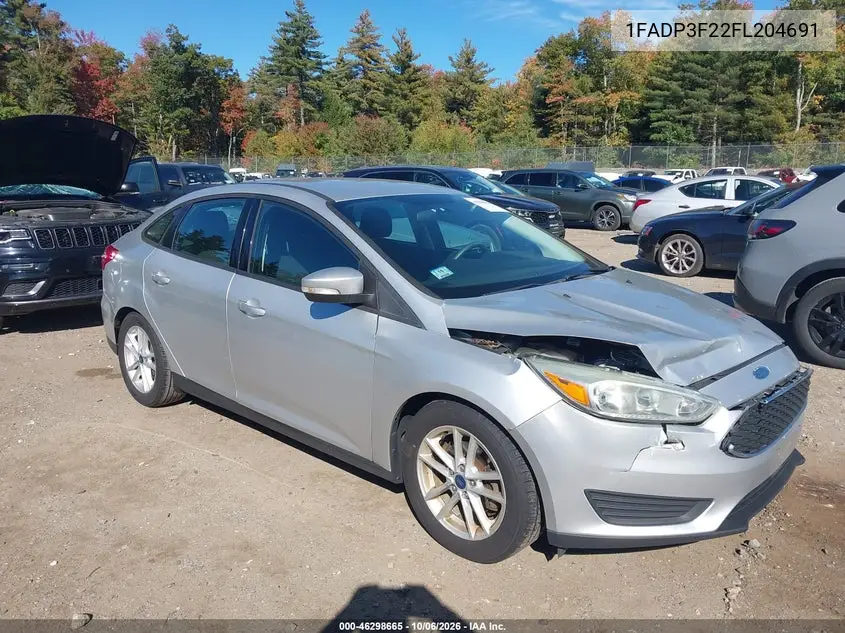 FORD FOCUS 2015, VIN 1FADP3F22FL204691