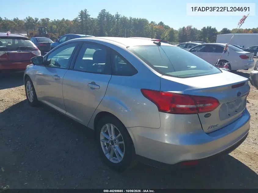 2015 FORD FOCUS VIN 1FADP3F22FL204691 — фото 3
